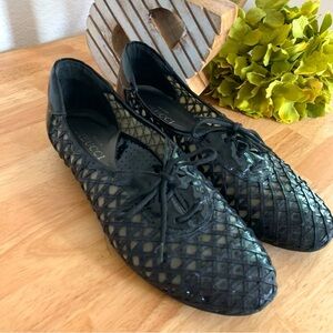 Sesto Meucci Black Patent Leather Lace Up Shoes Size 8